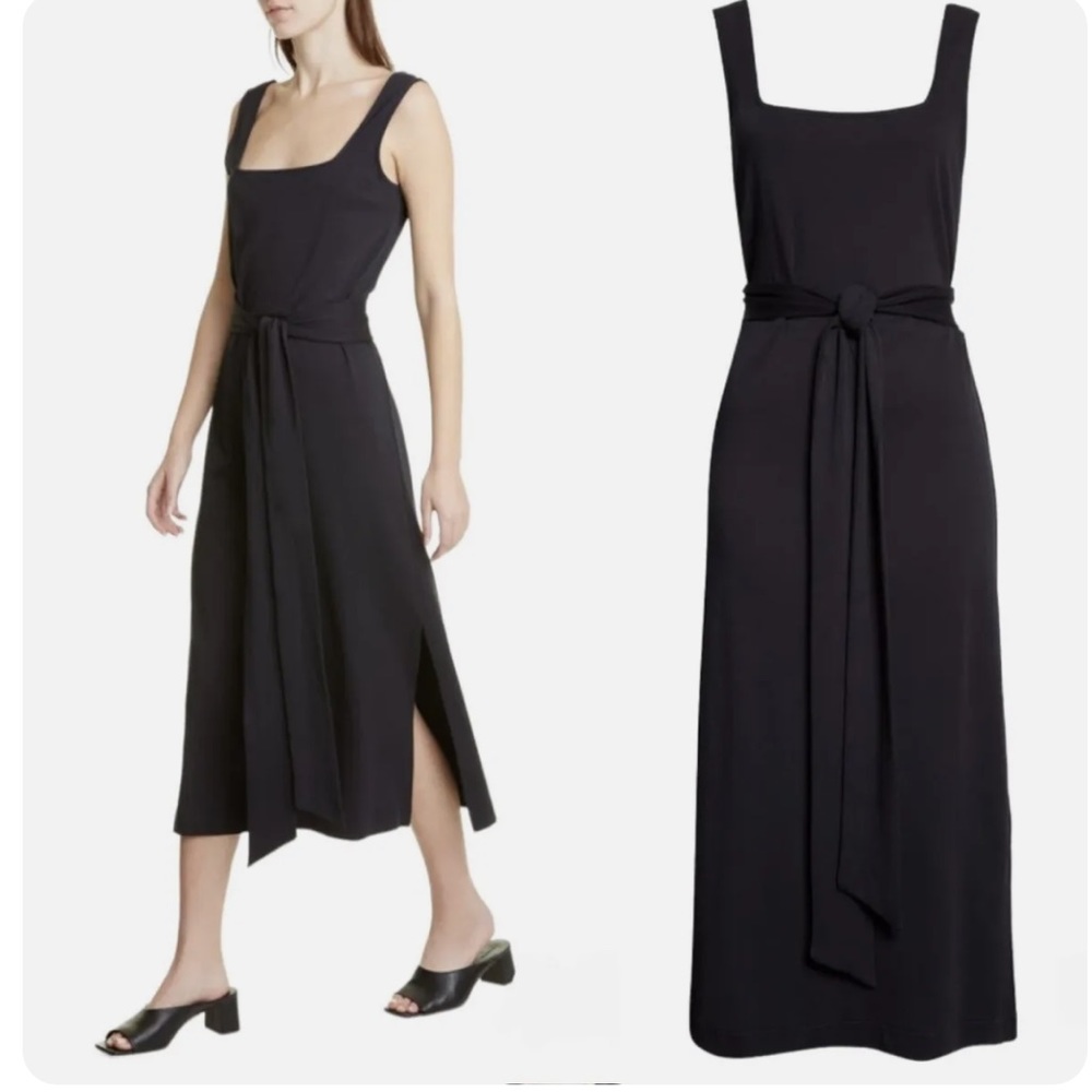 Vince Square Neck Midi Dress Sleeveless
